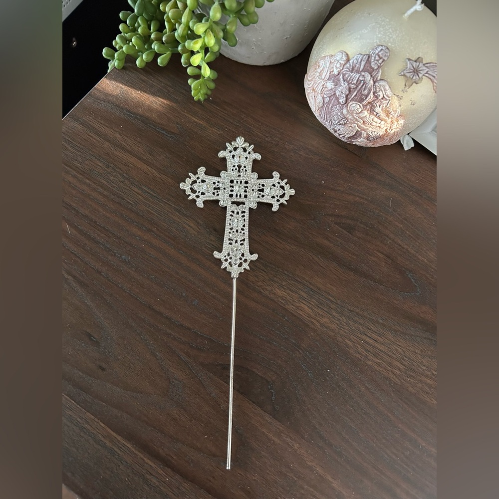 Jewelled Cross Cake Topper/ Decoration